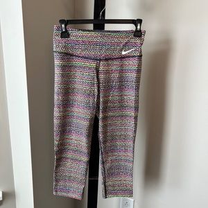 Nike Dri-FIT Colorful Crop/Capri Midrise Running Leggings - S